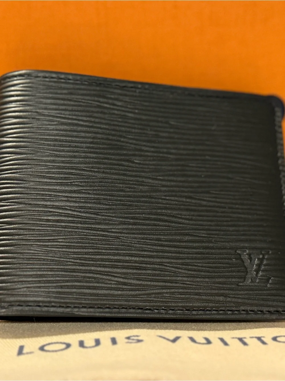Brand New Louis Vuitton Black Epi Textured Men's Bifold Wallet